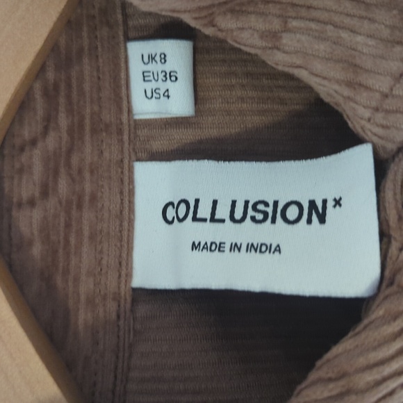 ASOS (Collusion) brown mini corduroy shirt dress - Picture 8 of 12